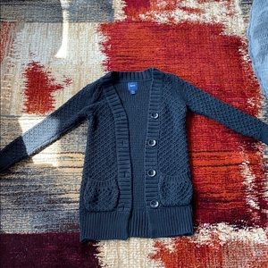 Black, button up, kids cardigan